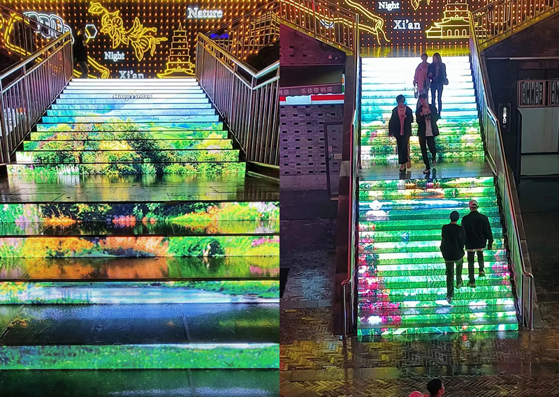 西安户外楼梯LED显示屏-PH4户外30平方米