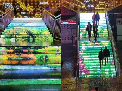 西安户外楼梯LED显示屏-PH4户外30平方米